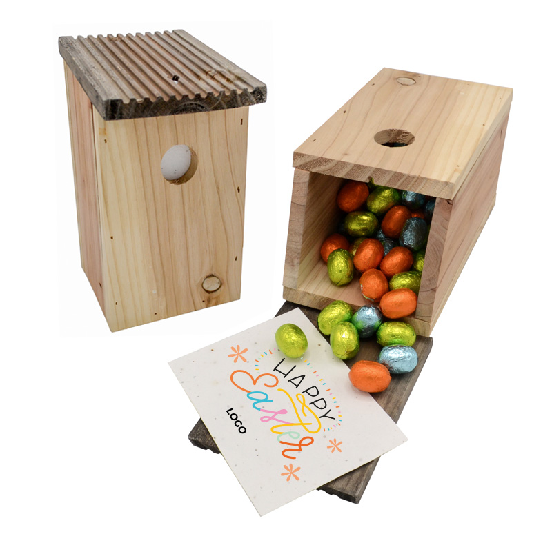 Birdhouse with Easter eggs